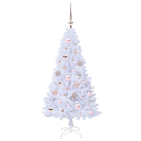vidaXL Artificial Christmas Tree with Stand White 120 cm PVC and Steel