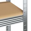 vidaXL 4-Layer Storage Shelf Silver Steel&Engineered Wood