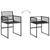 vidaXL 11 Piece Garden Dining Set Black Poly Rattan