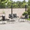 vidaXL Garden Dining Set 3 pcs Black and Anthracite Poly Rattan