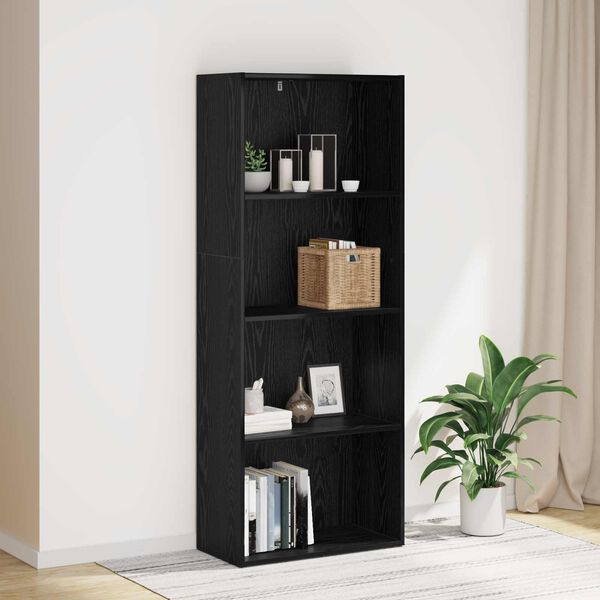 vidaXL Freestanding Bookshelf Black Oak 60 x 30 x 151.5 cm