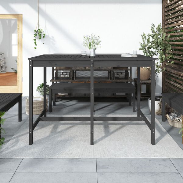 vidaXL Garden Table Grey 159.5x82.5x110 cm Solid Wood Pine