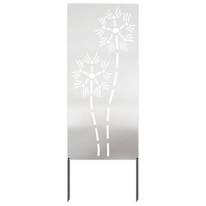 vidaXL Garden Privacy Screen Silver 50 x 140 cm Stainless steel