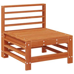 vidaXL Garden Middle Sofa Solid Pine Wood Wax Brown Pine