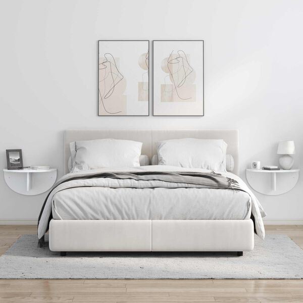 vidaXL Wall Shelf High Gloss White 48 x 24 x 24 cm Engineered Wood