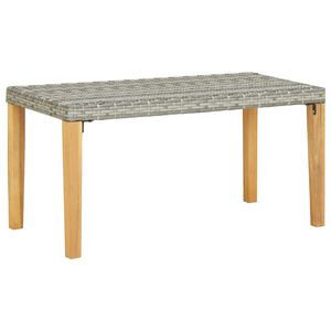 vidaXL Garden Bench 120 cm Grey Poly Rattan and Solid Acacia Wood