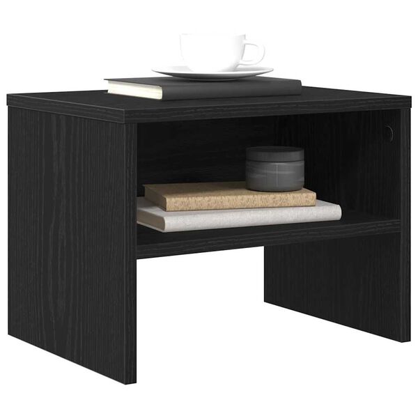 vidaXL Bedside Cabinet Black oak 40 x 40 x 30 cm Engineered wood