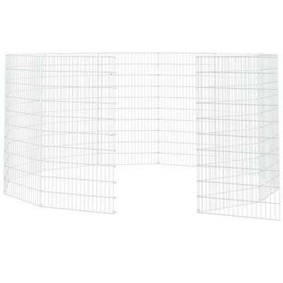 vidaXL 12-Panel Rabbit Cage 54x100 cm Galvanised Iron