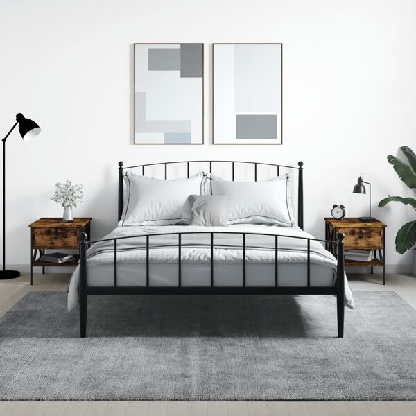 vidaXL Bedside Tables 2 pcs Smoked Oak 40x42x45 cm Engineered Wood