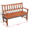 vidaXL Garden Bench 120 cm Solid Acacia Wood