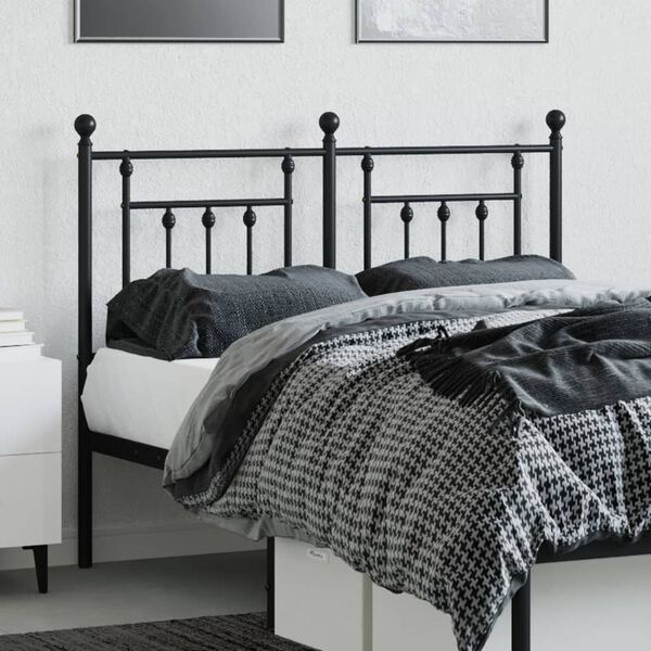 vidaXL Metal Replace Headboard Black 120 cm
