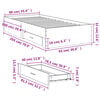 vidaXL Bed Frame with Drawers without Mattress Smoked Oak 90x200 cm