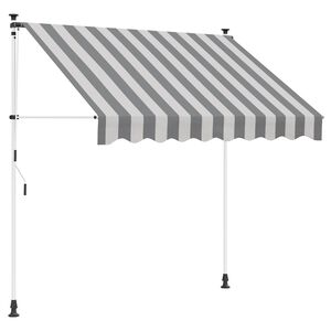 vidaXL Manual Retractable Awning Anthracite and White 250 cm