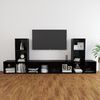 vidaXL 5 Piece TV Cabinet Set High Gloss Black Engineered Wood