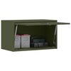 vidaXL Wall Cabinet for Garage with Gas-lift Door Olive green