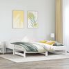 vidaXL Daybed with Trundle without Mattress White 90x200 cm Solid Wood