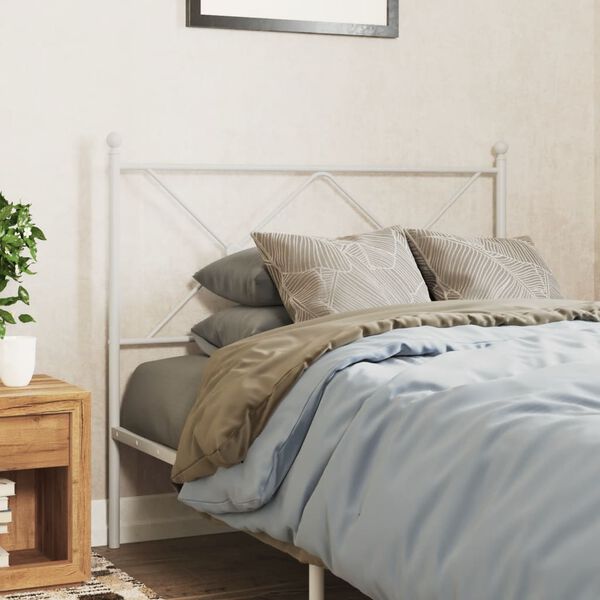 vidaXL Metal Replace Headboard White 107cm
