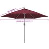vidaXL Replacement Fabric for Outdoor Parasol Bordeaux Red 300 cm