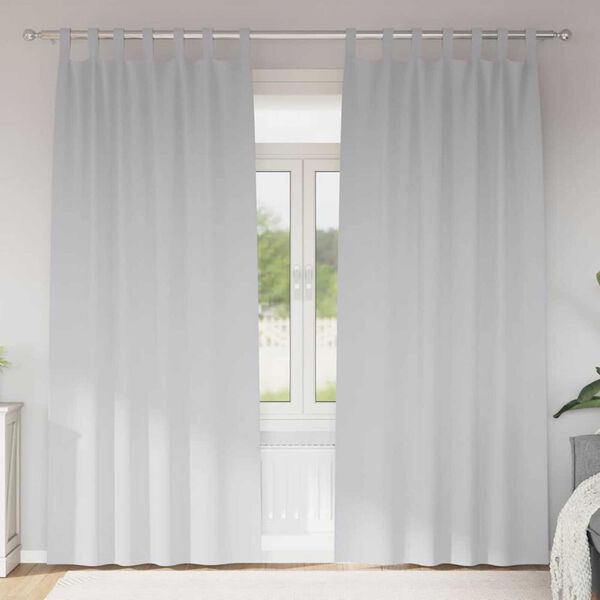 vidaXL Blackout Curtains with Rings 2 pcs Pale Grey 260 x 140 cm