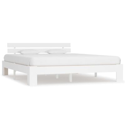 vidaXL Bed Frame White Solid Pine Wood 180x200 cm 6FT Super King