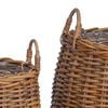 vidaXL Planter Basket with Storage 2 pcs Brown Lacak Rattan