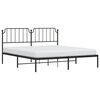 vidaXL Metal Bed Frame without Mattress with Headboard Black 180x200cm