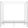 vidaXL Canopy Bed Frame without Mattress White Metal 120x200 cm