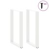 vidaXL Bar Table Legs U-Shaped 2 pcs White 60x(90-91) cm Steel