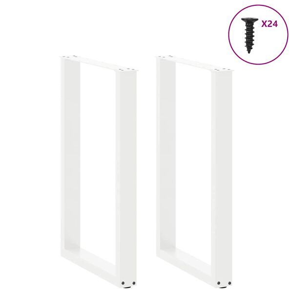 vidaXL Bar Table Legs U-Shaped 2 pcs White 60x(90-91) cm Steel