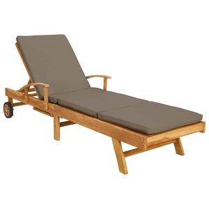 vidaXL Sun Lounger 100% Polyester Solid-Teak