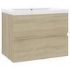vidaXL Sink Cabinet with Built-in Basin Sonoma Oak Engineered Wood