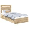 vidaXL Storage Bed with Drawer Sonoma Oak 75 x 190 cm Engineered Wood