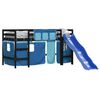 vidaXL Kids' Loft Bed with Curtains without Mattress Blue 80x200 cm