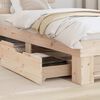 vidaXL Bed Frame with Headboard Natural 100 x 200 cm Solid Pine Wood