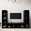 vidaXL TV Cabinets 3 pcs Black 142.5x35x36.5 cm Engineered Wood