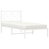 vidaXL Metal Bed Frame without Mattress with Headboard White 90x190cm