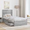 vidaXL Bed Frame Grey Sonoma and Silver 75 x 190 cm Engineered Wood