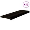 vidaXL Stair Treads 12 pcs Brown Black 80x30x2 cm Solid Wood Oak