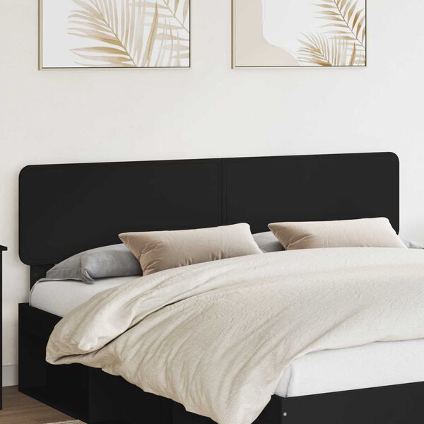 vidaXL Headboard Black Oak 200 cm Engineered wood
