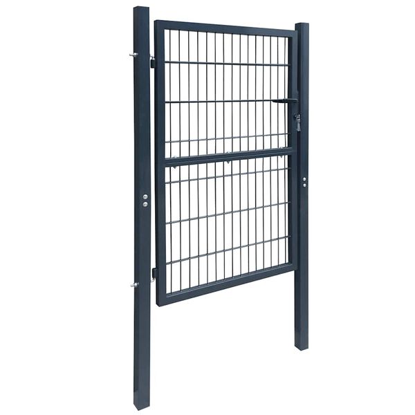 vidaXL 2D Fence Gate (Single) Anthracite Grey 100x140 cm