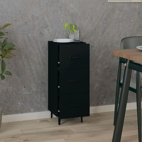 vidaXL Sideboard Black 34.5x34x90 cm Engineered Wood