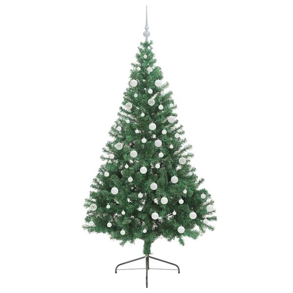 vidaXL Artificial Pre-lit Christmas Tree Green 180 cm PVC