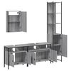 vidaXL 4 Piece Bathroom Furniture Set Grey Sonoma Engineered Wood