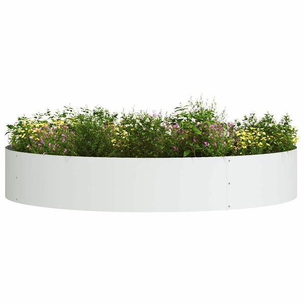 vidaXL Planter Ring 5 pcs White 120 x 120 x 20 cm Cold-rolled Steel
