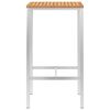 vidaXL Bar Table 60x60x105 cm Solid Teak Wood and Stainless Steel