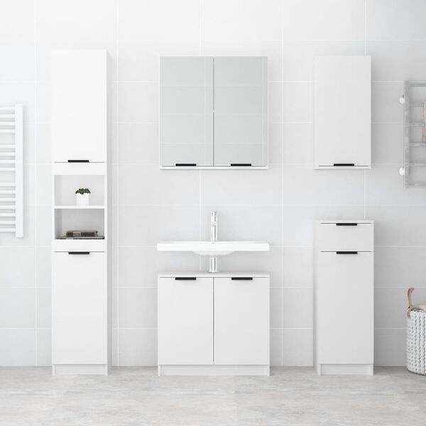vidaXL Bathroom Cabinet White 64.5x33.5x59 cm Engineered Wood