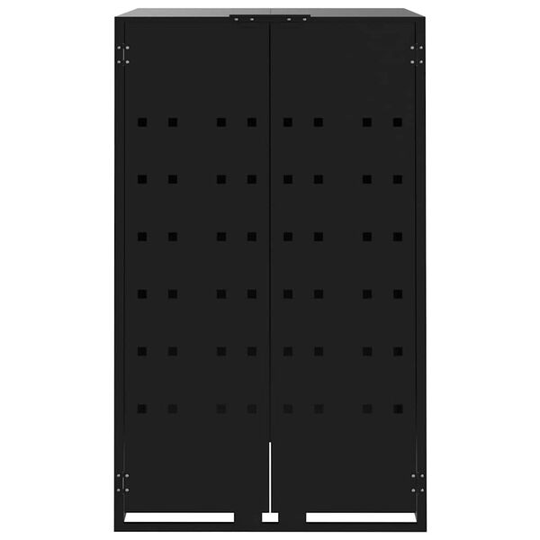 vidaXL Wheelie Bin Storage for Single Bin Black 69x79x117 cm Steel