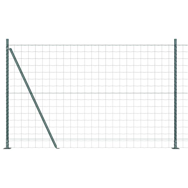 vidaXL Fence with Posts Green 1.2 x 25 m Steel