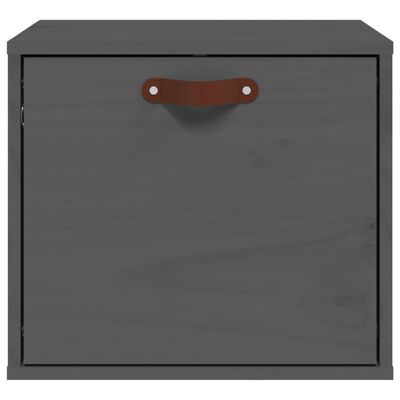 vidaXL Wall Cabinet Grey 40x30x35 cm Solid Wood Pine