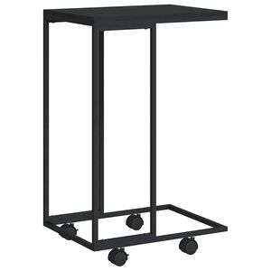 vidaXL Side Table with Wheels Black 40x30x63.5 cm Engineered Wood